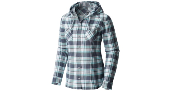 Mountain Hardwear Stretchstone Flannel Hooded Shirt - Women's-Graphite-Medium