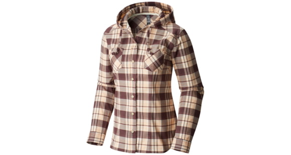 Mountain Hardwear Stretchstone Flannel Hooded Shirt - Women's-Purple Plum-Medium