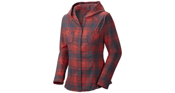 Mountain Hardwear Stretchstone Flannel Hooded Shirt - Women's-Red Coral-4