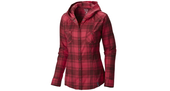 Mountain Hardwear Stretchstone Flannel Hooded Shirt - Women's-Rich Wine-12