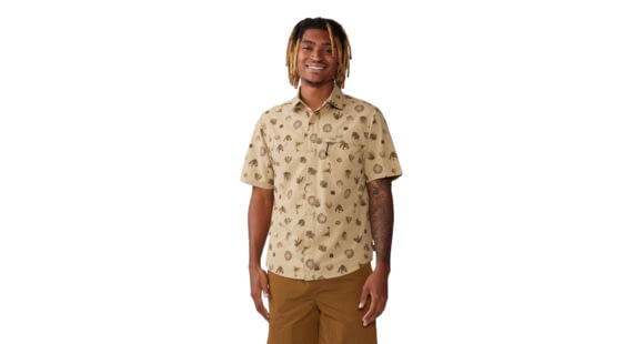 Mountain Hardwear Stryder Short Sleeve Shirt - Men's, Moab Tan Scorpion Print, Extra Large, 2070501214-XL