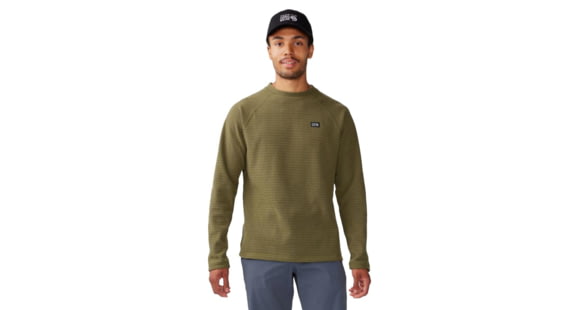 Mountain Hardwear Summit Grid Long Sleeve Crew - Men's, Combat Green, Small, 2042511353-S
