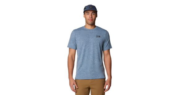 Mountain Hardwear Sunblocker Short Sleeve Shirt - Men's, Adriatic Blue Heather, M/L, 190423018475