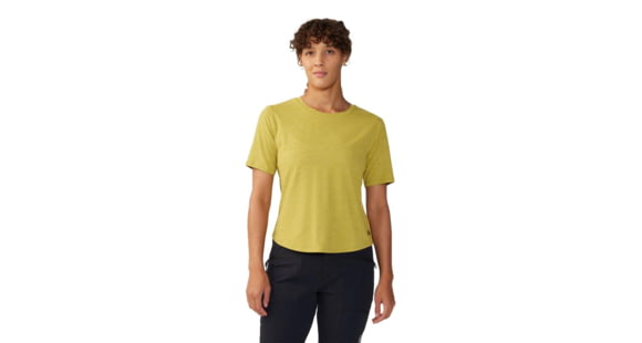Mountain Hardwear Sunblocker Short Sleeve Shirt - Women's, Bright Olive Heather, Large, 2067781351-L