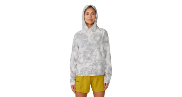 Mountain Hardwear Sunshadow Long Sleeve Hoody - Women's, Grey Ice Spore Dye Print, Extra Large, 1924091063-XL