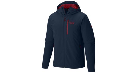 Mountain Hardwear Super Conductor Hooded Jacket - Men's-Hardwear Navy/Rocket-Small