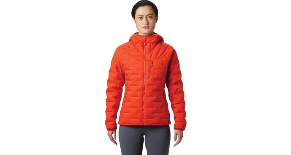 Mountain Hardwear Super DS Stretchdown Hooded Jacket - Womens, Fiery Red, Small, 1846431636-S