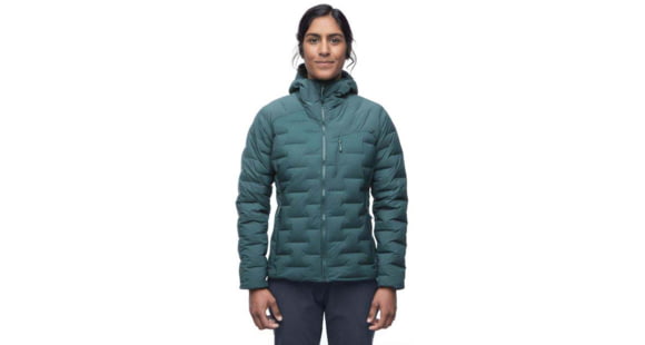 Mountain Hardwear Super DS Stretchdown Hooded Jacket - Womens, Blue Spruce, Extra Large, 1846431310-XL