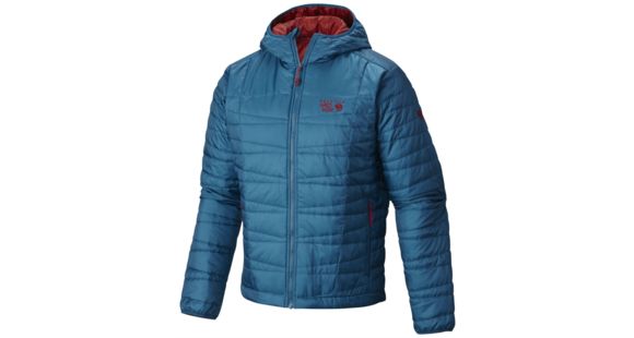 Mountain Hardwear Switch Flip Hooded Jacket - Men's-Phoenix Blue/Smolder Red-X-Large