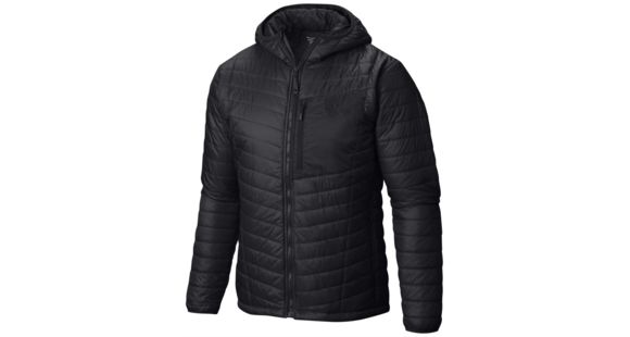 Mountain Hardwear Thermostatic Hooded Jacket - Men's-Black/Shark-Small