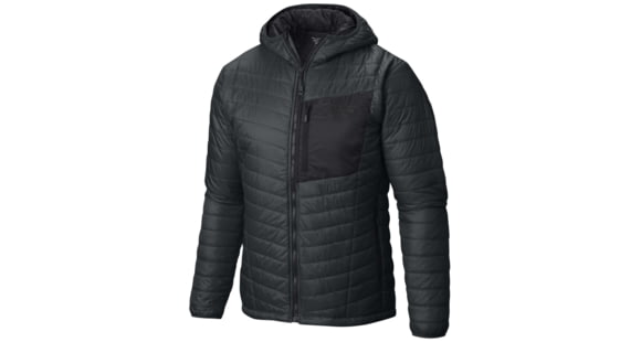 Mountain Hardwear Thermostatic Hooded Jacket - Men's-Shark/Black-Small