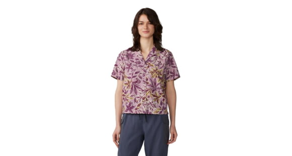 Mountain Hardwear Trail Sender Short Sleeve Top - Women's, Pink Moonstone Floral Print, Small, 2067731556-S