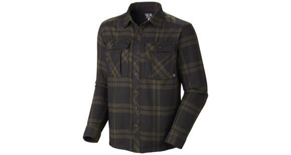 Mountain Hardwear Trekkin Flannel Long Sleeve Shirt - Men's-Black-X-Large