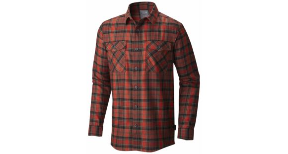 Mountain Hardwear Trekkin Flannel Long Sleeve Shirt - Men's-Fiery Red-Medium