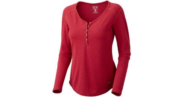 Mountain Hardwear Trekkin Thermal Long Sleeve Henley- Women's-Ruby-Medium