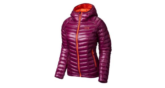 Mountain Hardwear Ghost Whisperer Hooded Down Jacket - Women's-Dark Raspberry/Navel Orange-Medium