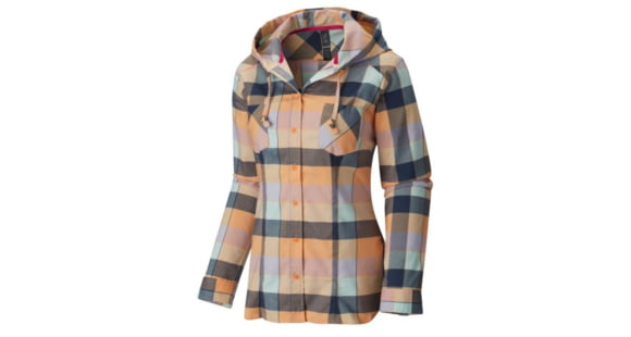 Mountain Hardwear Stretchstone Flannel Hooded Shirt - Women's-Peach-Medium