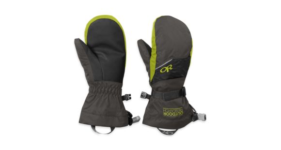 Outdoor Research Adrenaline Mitts - Kid's-Charcoal/Black/Lemongrass-Small, 172996