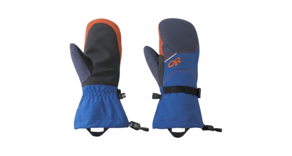 Outdoor Research Adrenaline Mitts - Kids, Cobalt/Naval Blue/Burnt Orange, Small, 2431971322006