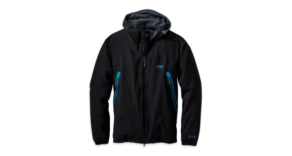 Outdoor Research Allout Hooded Jacket - Men's-Black/Hydro-Large