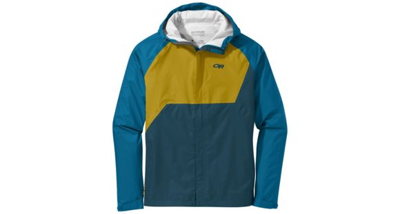 Outdoor Research Apollo Jacket - Men's, Prussian Blue/Celestial Blue/Turmeric, Large, 2691691652008