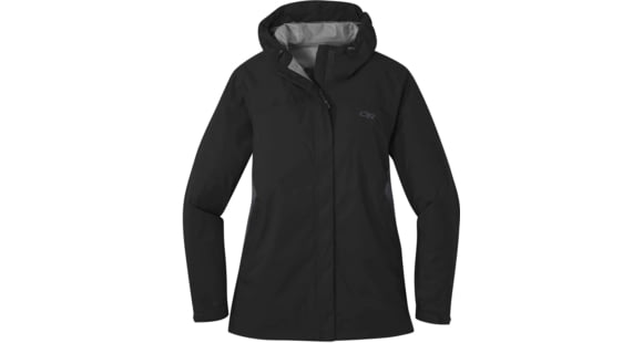 Outdoor Research Apollo Stretch Rain Jacket - Women's, Black/Storm, Large, 2744051344008