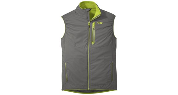 Outdoor Research Ascendant Vest, Men's, Pewter/Lemongrass, M, 254011-pt/lemgr-M