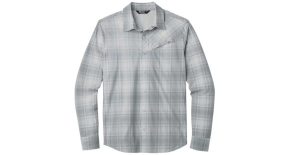 Outdoor Research Astroman Long Sleeve Sun Shirt - Men's, Lead Plaid, Medium, 2822791991007