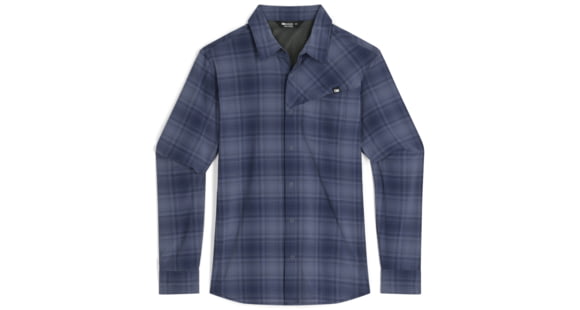 Outdoor Research Astroman Long Sleeve Sun Shirt - Men's, Naval Blue Plaid, 3XL, 2822791400011