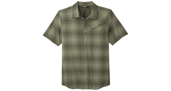 Outdoor Research Astroman Short Sleeve Sun Shirt - Men's, Fatigue Plaid, Extra Large, 2822781848009