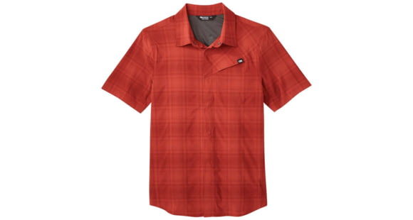 Outdoor Research Astroman Short Sleeve Sun Shirt - Men's, Mars Plaid, Medium, 2822781992007