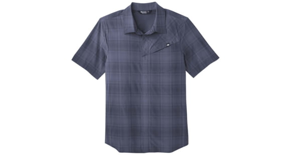Outdoor Research Astroman Short Sleeve Sun Shirt - Men's, Naval Blue Plaid, Extra Large, 2822781400009