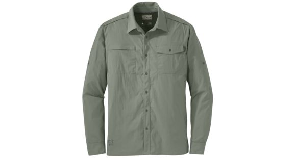 Outdoor Research Baja Long Sleeve Sun Shirt - Men's-Sage Green-Large, 365288