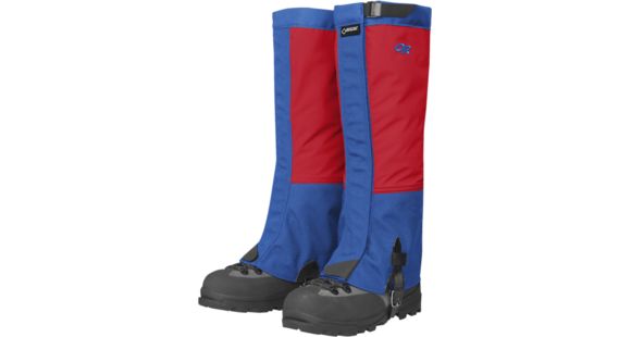 Outdoor Research Crocodile Gaiters - Men's, Hot Sauce/Azure, Large, 2431181830008