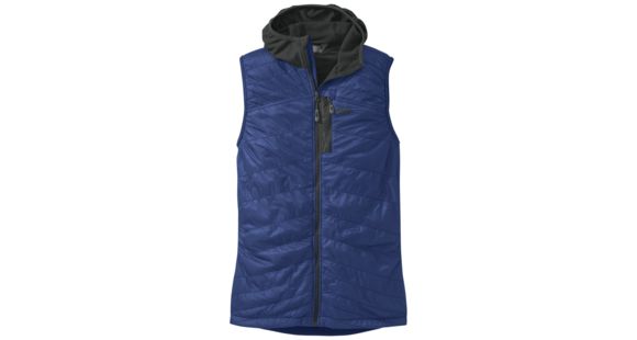 Outdoor Research Deviator Hooded Vest, Men's, Baltic/Charcoal, XL, 253965-baltic/charcoal-XL