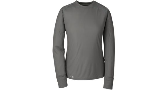 Outdoor Research Echo Long Sleeve Tee - Womens, Pewter/Typhoon, Small, 365644