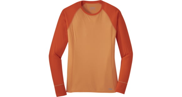 Outdoor Research Echo Long Sleeve Tee - Womens, Cantaloupe/Lava, Extra Small, 2694721789005
