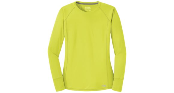 Outdoor Research Echo Long Sleeve Tee - Womens, Chartreuse, Large, 2694721430008