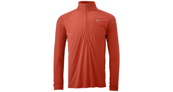 Outdoor Research Echo Long Sleeve Zip Tee, Men's, Diablo/Taos, M, 242840-diablo/taos-M