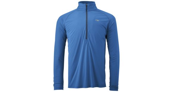 Outdoor Research Echo Long Sleeve Zip Tee, Men's, Glacier/Night, XS, 242840-glacier/night-XS