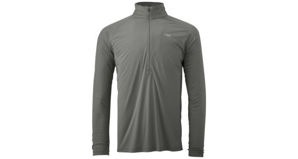 Outdoor Research Echo Long Sleeve Zip Tee, Men's, Pewter/Charcoal, S, 242840-pewter/charcoal-S