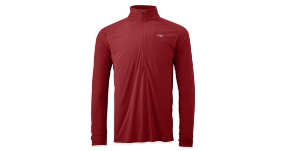 Outdoor Research Echo Long Sleeve Zip Tee - Men's-Redwood/Hot Sauce-Small, 267978