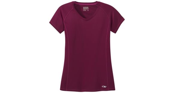 Outdoor Research Echo Short Sleeve Tee - Womens, Garnet, Large, 2692051295008