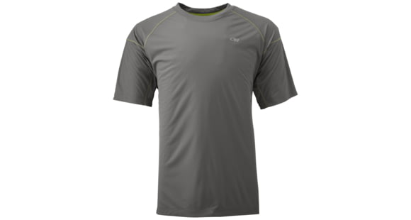 Outdoor Research Echo Tee, Men's, Pewter/Lemongrass, XS, 242836-pt/lemgr-XS