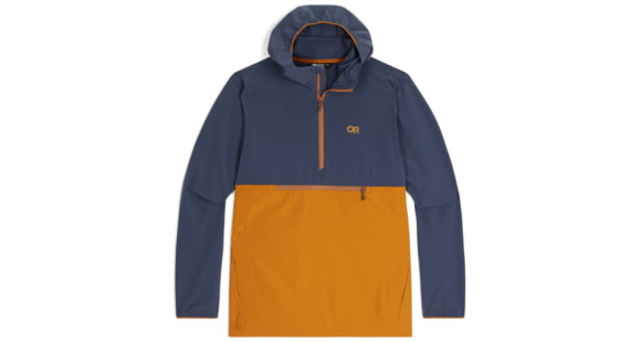 Outdoor Research Ferrosi Anorak Hoodie - Men's, Naval Blue /Marmalade, L, 2876162365008
