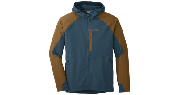 Outdoor Research Ferrosi Hooded Jacket, Men's, Peacock/Saddle, S, 250094-peacock/saddle-S