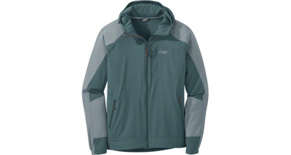 Outdoor Research Ferrosi Hooded Jacket - Men's, Mediterranean/Lead, Medium, 2691711797007