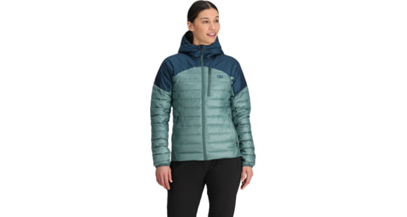 Outdoor Research Helium Down Hoodie Jacket - Women's, Neptune/Harbor, M, 2775912786007