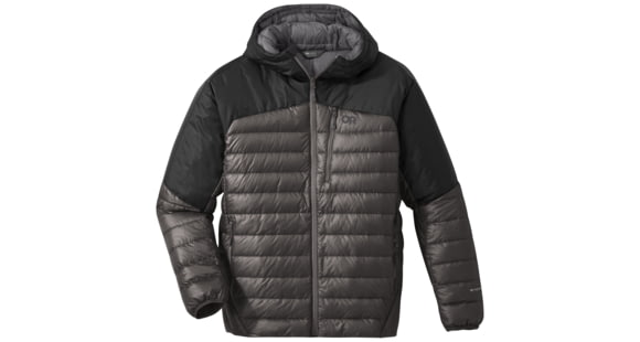Outdoor Research Helium Down Hoodie - Men's, Pewter/Black, Medium, 2775720044-M