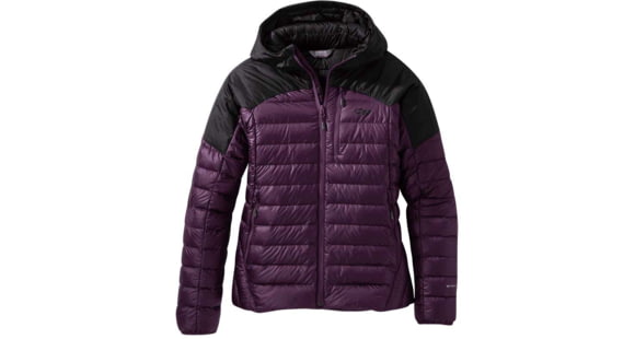 Outdoor Research Helium Down Hoodie - Women's, Blackberry/Black, Extra Small, 2775910324005